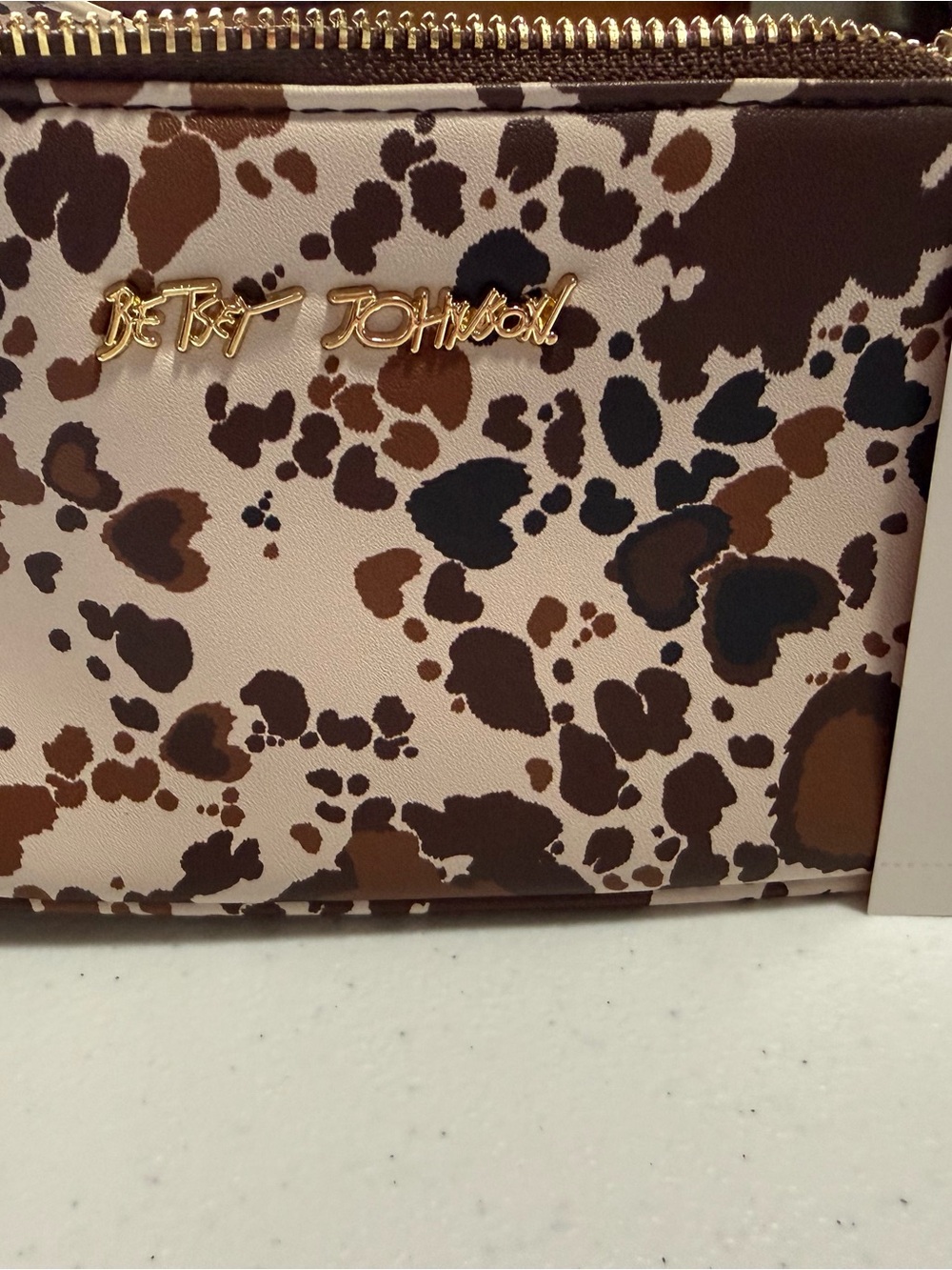 Betsey Johnson Crossbody & Shoulder Bag Leopard Print w/ Horseshoe charm NWT - Picture 2 of 6